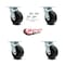 Service Caster 5 Inch Polyolefin Swivel Caster Set with Roller Bearing and Swivel Lock SCC SCC-30CS520-POR-BSL-4 - alternate 3